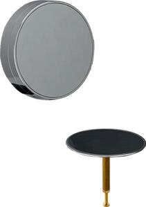 Geberit Set prefabbricato scarico vasca da bagno, Split d52mm, con comando a rotazione, nero opaco, 1 pz