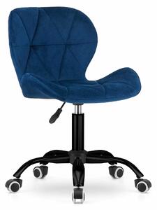 Sedia girevole Valora NOTO in velluto blu navy | Sedia girevole con rivestimento in morbido velluto blu navy