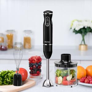 Costway Frullatore ad Immersione 4 in 1 velocità regolabile con lame in acciaio inox, Mixer regolazione turbo