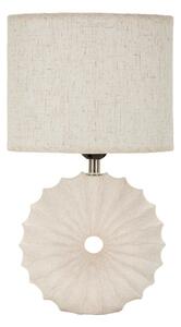 Lampada da tavolo color crema in ceramica con paralume in tessuto (altezza totale 40 cm) Anemone – Mauro Ferretti