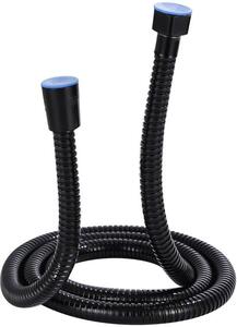 Doccetta con getto a pioggia, 6 ugelli, a risparmio idrico, lunghezza 1,5 m, installazione senza foratura, soffione, fissaggio sicuro, colore nero