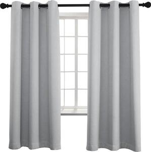 Set di 2 tende a rullo 117x138 cm, termoisolanti e oscuranti, con anelli in metallo, per camera da letto e soggiorno, grigio