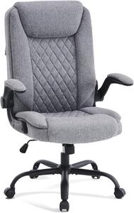 Sedia da ufficio, sedia ergonomica per ufficio con braccioli imbottiti, pieghevole, regolabile in altezza, con funzione di inclinazione e poggiatesta, confortevole