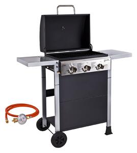 Griglia a gas Griglia a gas Carrello per grigliate Barbecue BBQ 3 fiamme 8,1 kW 107x52x103 cm