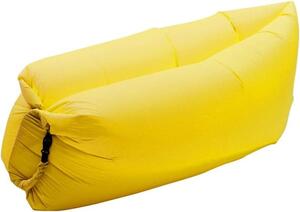 Divano gonfiabile, divano ad aria, materassino gonfiabile con confezione portatile, materasso gonfiabile, lettino gonfiabile portatile per campeggio, spiaggia, parco, mare, colore giallo
