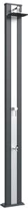 Doccia Solare da Esterno Giardino 30L Miscelatore e Lavapiedi Arkema Spring S Fascia Inox Grigio An
