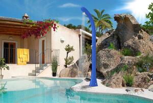 Doccia Solare da Esterno Giardino 20L Miscelatore e Lavapiedi Arkema Happy One Ruby