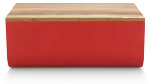 Alessi Cassetta per pane in acciaio con tagliere in legno di bambù Mattina Acciaio Inox,Legno Rosso