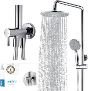 Set doccia manuale a 4 funzioni - Ottone - Cromo - Senza rubinetto - Sistema doccia a getto concentrato