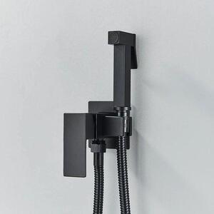 Miscelatore per bidet acqua calda-fredda, nero e acciaio inossidabile