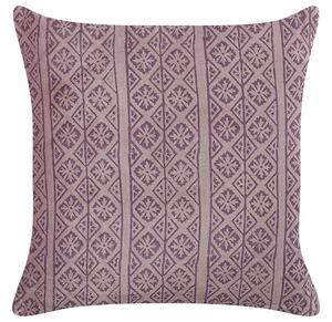 Cuscino in velluto con motivo geometrico 45x45 cm rosa stile boho camera da letto soggiorno Beliani