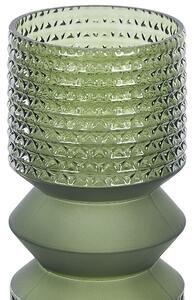 Vaso di fiori con forma irregolare in vetro di colore verde oliva 26 dal design moderno Beliani