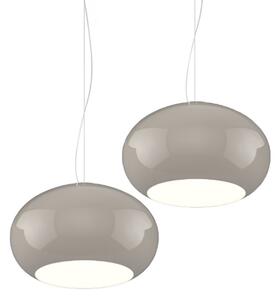 Lampadario 2 luci vetro soffiato tortora top light casper 1218 s2 s42 to e27 led - Top Light