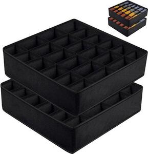 Set Azomor composto da 2 scatole organizer pieghevoli con 24 scomparti per l'armadio