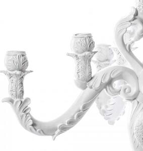 Seletti Candeliere grande a 9 fuochi in resina design moderno ed eccentrico "Teschio" Burlesque Resina Bianco