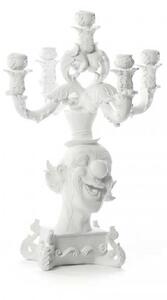 Seletti Candeliere con 5 fuochi in resina dal design moderno ed eccentrico "Clown" Burlesque Resina Bianco