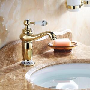 Solidchoice - Miscelatore monocomando in ottone con finitura dorata per il bagno