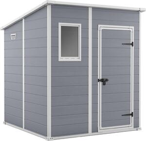 Casetta da giardino Keter Manor Pent 6x6, dimensioni esterne: 183cm x 185cm x 200cm, resistente alle intemperie
