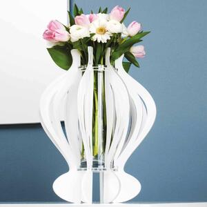 I Dettagli Vaso moderno in plexiglass dalle linee eleganti e arrotondate One Plexiglass Bianco Vasi Moderni,Vasi di Design