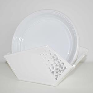 I Dettagli Portapiatti in plexiglass dal design moderno per piatti di plastica Alhena Plexiglass Grigio