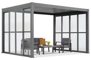 Pergola autoportante Lagos 3x4 con porte su due lati 4m e un lato 3m Garden Point antracite