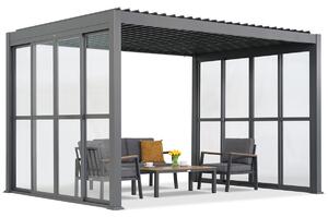 Pergola autoportante Lagos 3x3 con porta su due lati Garden Point antracite