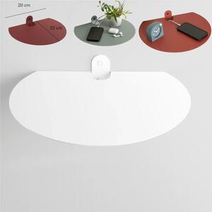 Mensola in metallo, Comodino, POINT mensola in metallo da muro Dimensioni 28x22x h 5 cm Portata massima 10 kg in acciaio verniciato Bianco RAL 9003