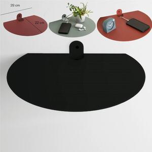 Mensola in metallo, Comodino, POINT mensola in metallo da muro Dimensioni 28x22x h 5 cm Portata massima 10 kg in acciaio verniciato Nero RAL 9005