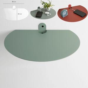 Mensola in metallo, Comodino, POINT BIG mensola in metallo da muro Dimensioni 36x30x h 5 cm Portata massima 10 kg in acciaio verniciato Verde Eucalipto RAL 150 60 10