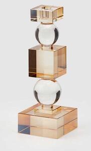EDG - Enzo de Gasperi Candeliere piccolo in cristallo per una candela dal design moderno Euclide Vetro Trasparente