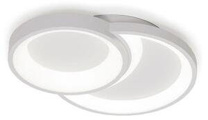 TWIN PLAFONIERA ORIGINALE TONDEGGIANTE IN METALLO BIANCO LED 24W LUCE 3000K-4000K DESIGN MODERNO