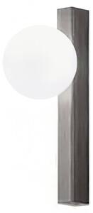 Applique perenz snooky 8478 gr g9 led metallo grigio titanio sfera vetro soffiato bianco - Perenz