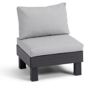 Seduta Modulare Elements con Schienale e Cuscino Keter 65x74x73 cm Effetto Legno Grafite