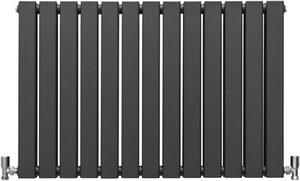 Radiatore a pannello decorativi, radiatori di design, dimensioni 600 mm x 910 mm, radiatore in acciaio per riscaldamento centralizzato di design, colore antracite, modello orizzontale, completo di accessori