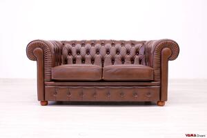 Divano Chesterfield 2 posti marrone