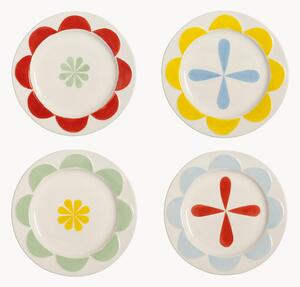 Set di 4 piatti da torta fatti a mano Folk