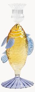 Portacandela fatto a mano in vetro borosilicato Fish