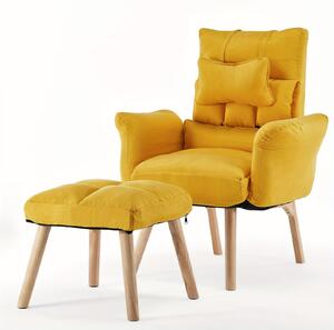 Sedia da esterno - Sedia da giardino - Poltrona relax - Schienale regolabile in 6 posizioni - Include poggiapiedi 47x47 cm