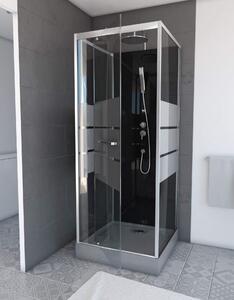 Doccia completa MARWELL Doccia completa Dusy 70 x 70 x 225 cm - set completo incl. piatto doccia e rubinetto - doccia rotonda con ingresso frontale