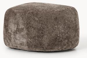 Poggiapiedi ovale in teddy bouclé Wolke