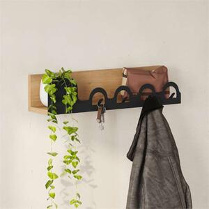 Appendiabiti a muro attaccapanni ingresso 63xH14 rovere nero Izar