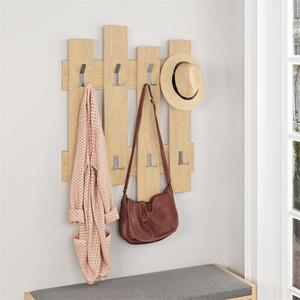Appendiabiti a muro mensola attaccapanni ingresso 64xH81 rovere Fulk