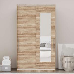 Armadio 2 ante scorrevoli specchio 120xH207 cm rovere Kendal