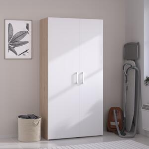 Armadio 2 ante battenti moderno 92xH184 rovere bianco Candor