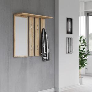 Appendiabiti a muro specchio mobile ingresso rovere Alaska