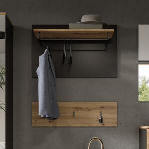 Appendiabiti a muro attaccapanni mobile ingresso rovere antracite Anfas