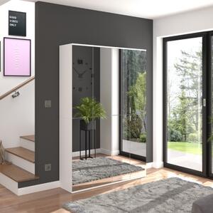 Armadio guardaroba componibile cabina 8 ante specchio 122xH193 bianco Chobs-2