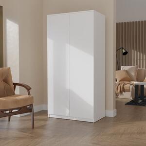Armadio guardaroba 2 ante battenti 90xH180 bianco Liam