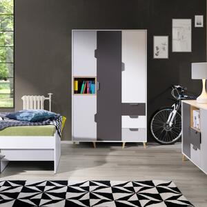 Armadio cameretta ragazzi 120xH190 rovere antracite bianco Ala