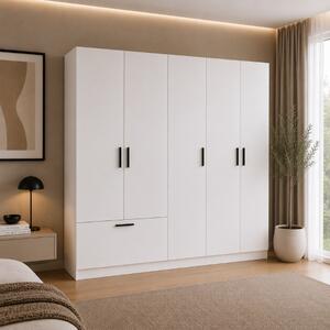Armadio guardaroba 5 ante moderno 225xH210 bianco Calla